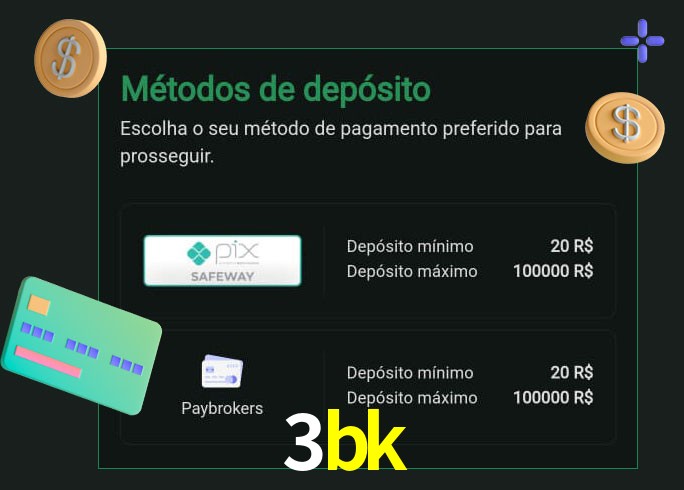 O cassino 3bk oferece uma grande variedade de métodos de pagamento