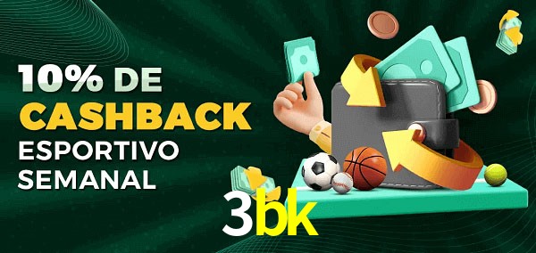 10% de bônus de cashback na 3bk